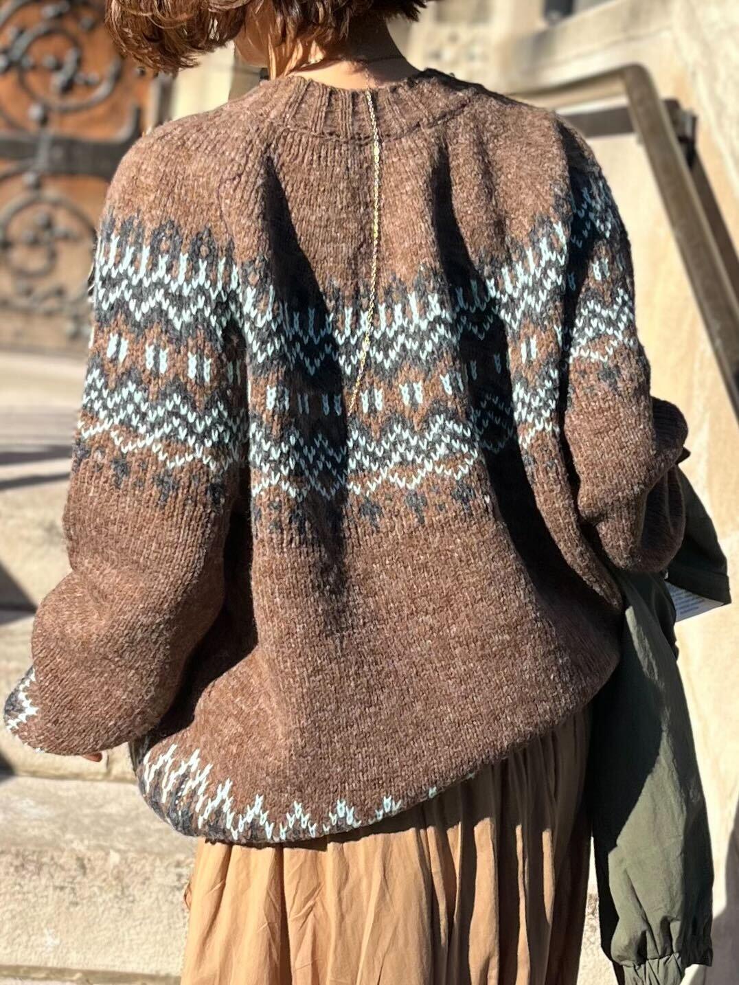 チョコレートBROWNノルディックセーター