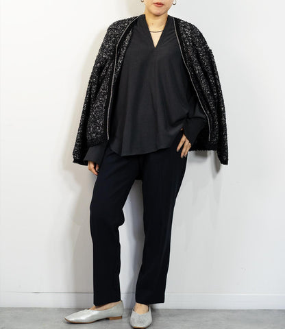 ファンシーヤーンVネックニットコーディガン