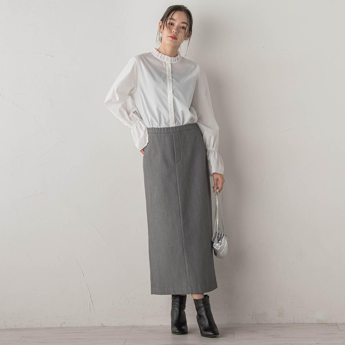 襟フリルブラウス≪洗濯機で洗える≫