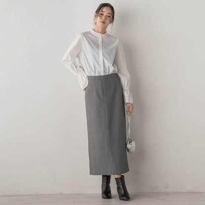 襟フリルブラウス≪洗濯機で洗える≫