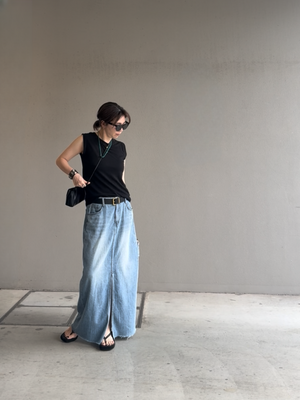 サマーロングデニムスカート