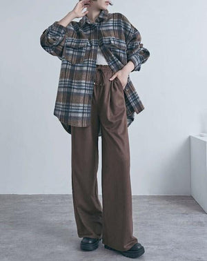 スウェードライクイージーパンツ