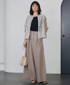 リヨセルナイロンワッシャー ノーカラーブルゾン