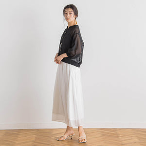 変わり織メッシュカーディガン≪手洗い可能≫