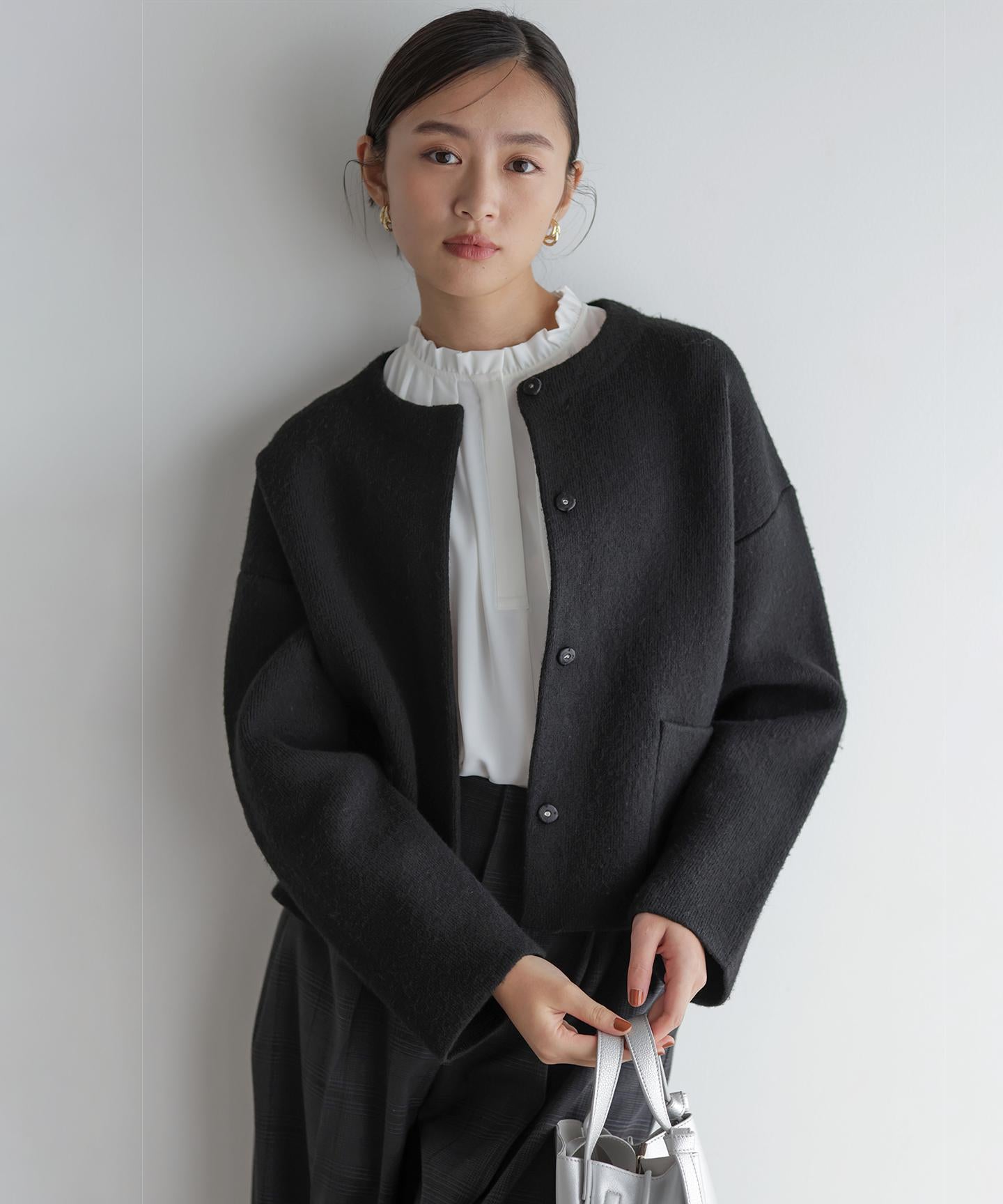 ライトデシンフリル襟 ブラウス