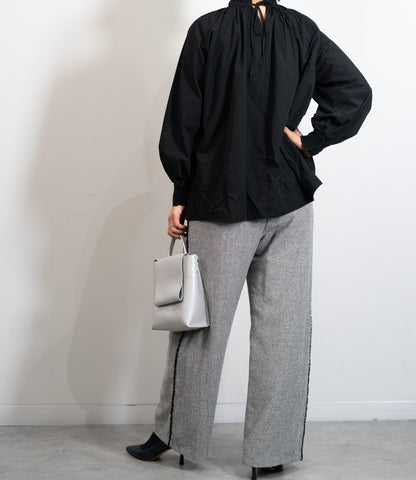 サイドフリンジヘリンボーンパンツ