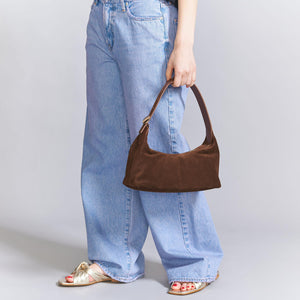 スエード スクエア ショルダーバッグ