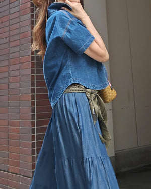 デニム半袖シャツジャケット