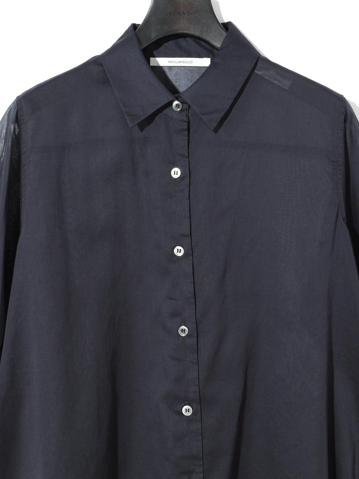 MIDIUMISOLID for Ladies シアースリットスリーブチュニックシャツ