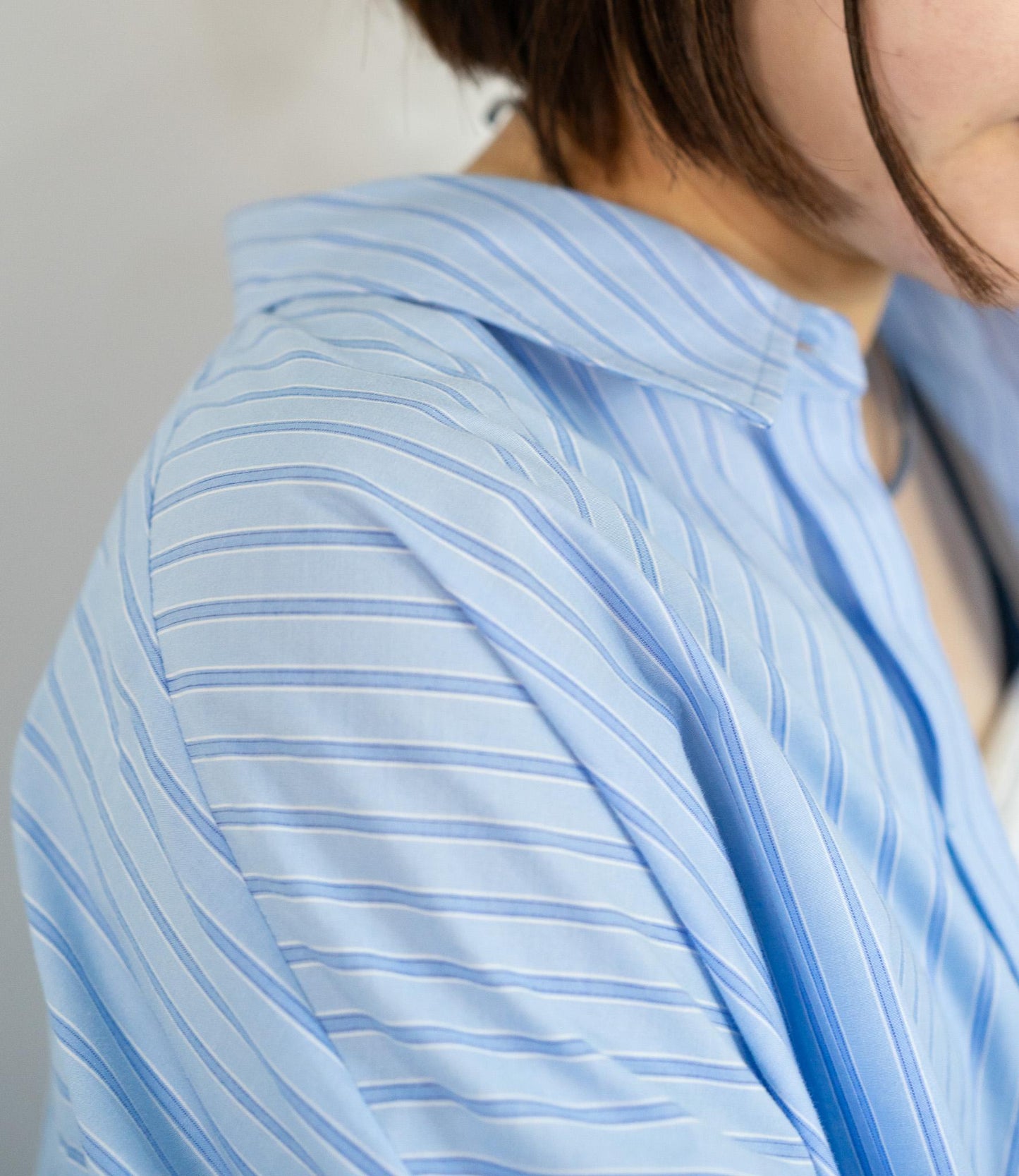 先染めストライプシャツ