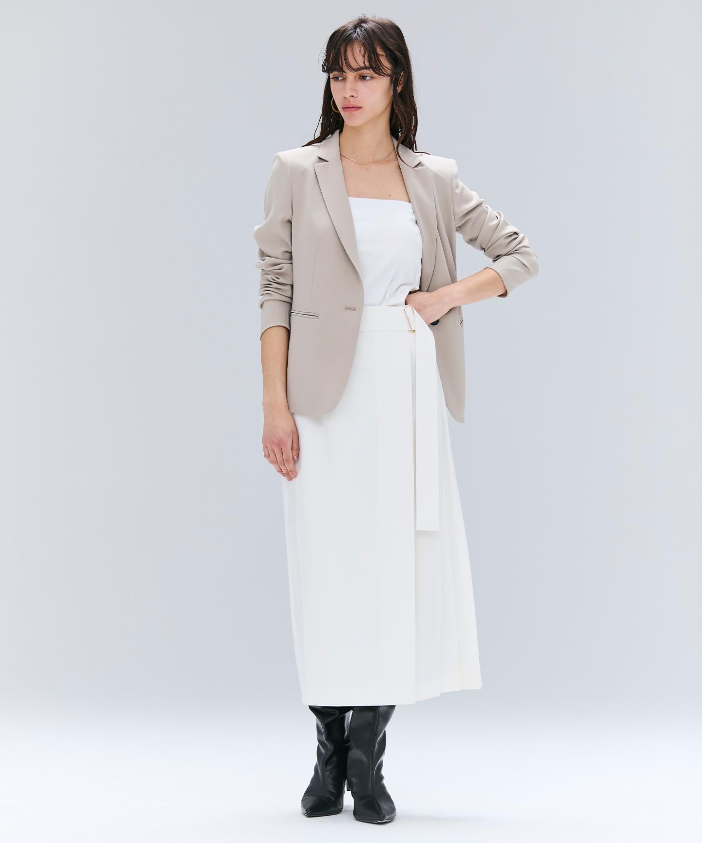 ZEPHYR / ウールライクアシンメトリープリーツスカート