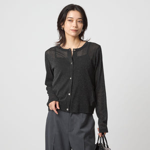 シアーラメ チュール カーディガン