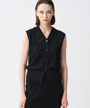 シアーニット ノースリーブベスト