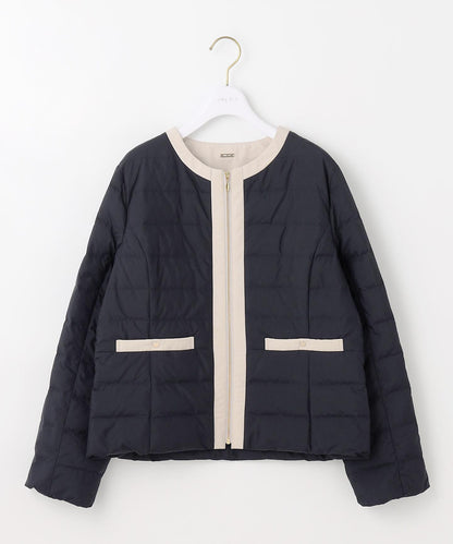 2WAYノーカラーダウン ジャケット