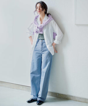 ライトダンガリー ワイドパンツ