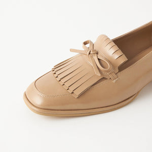 キルトリボン スリッポン シューズ / ローファー（3cmヒール）-撥水-