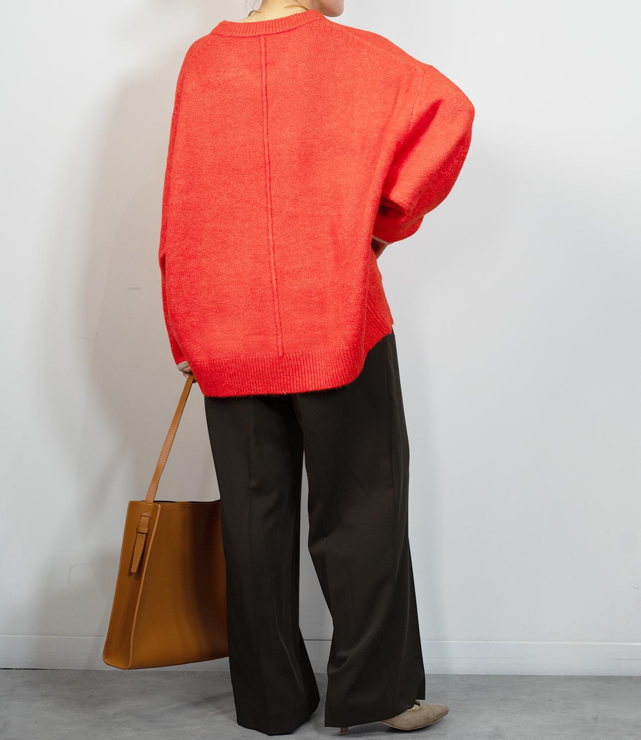 バイカラールーズVネックニット