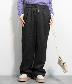 ヘリンボーン裏起毛イージーパンツ