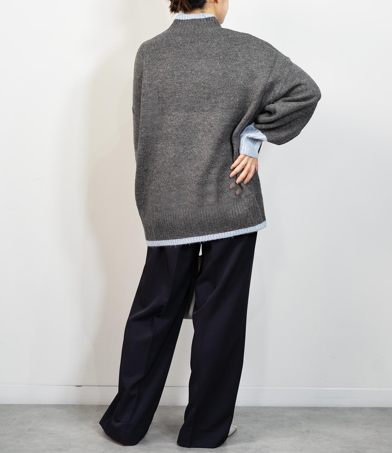 バイカラーハイネックニット