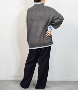 バイカラーハイネックニット