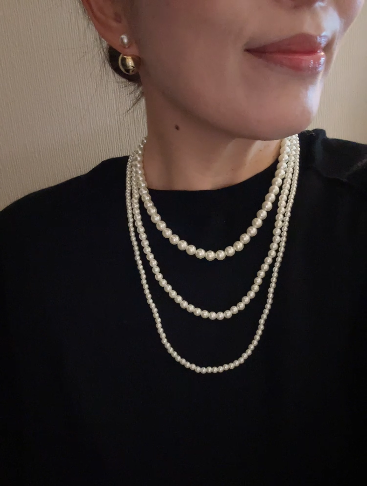 3連パールネックレス