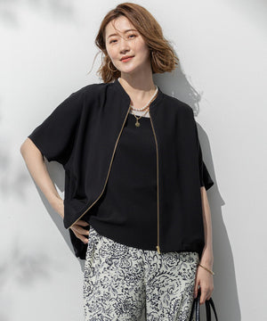 ストレッチジョーゼット フレンチスリーブ ブルゾン