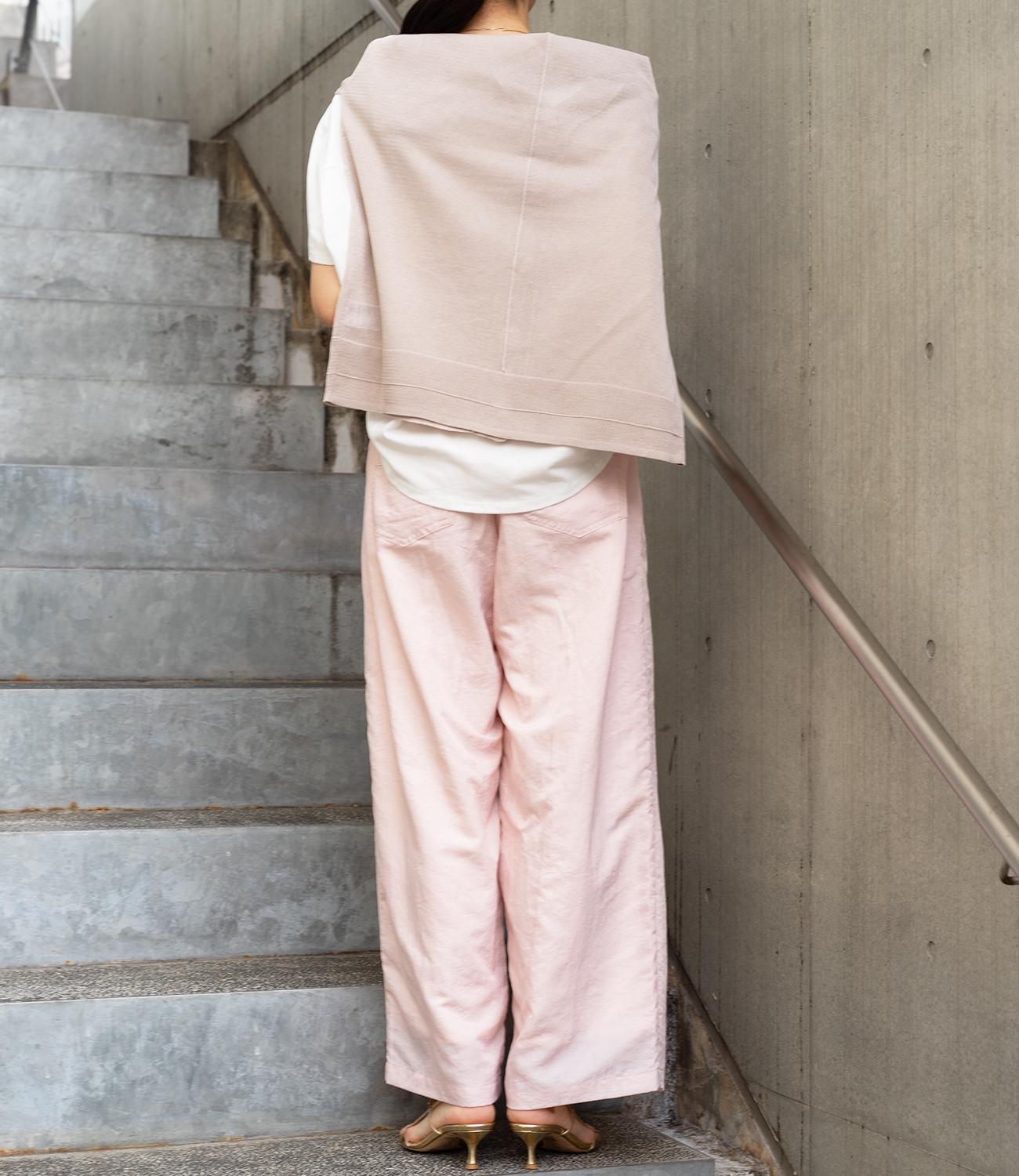 ナイロンツイルタックストレートパンツ