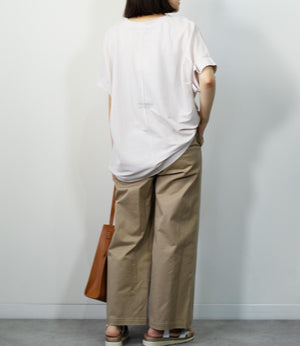 接触冷感袖タックカットソー