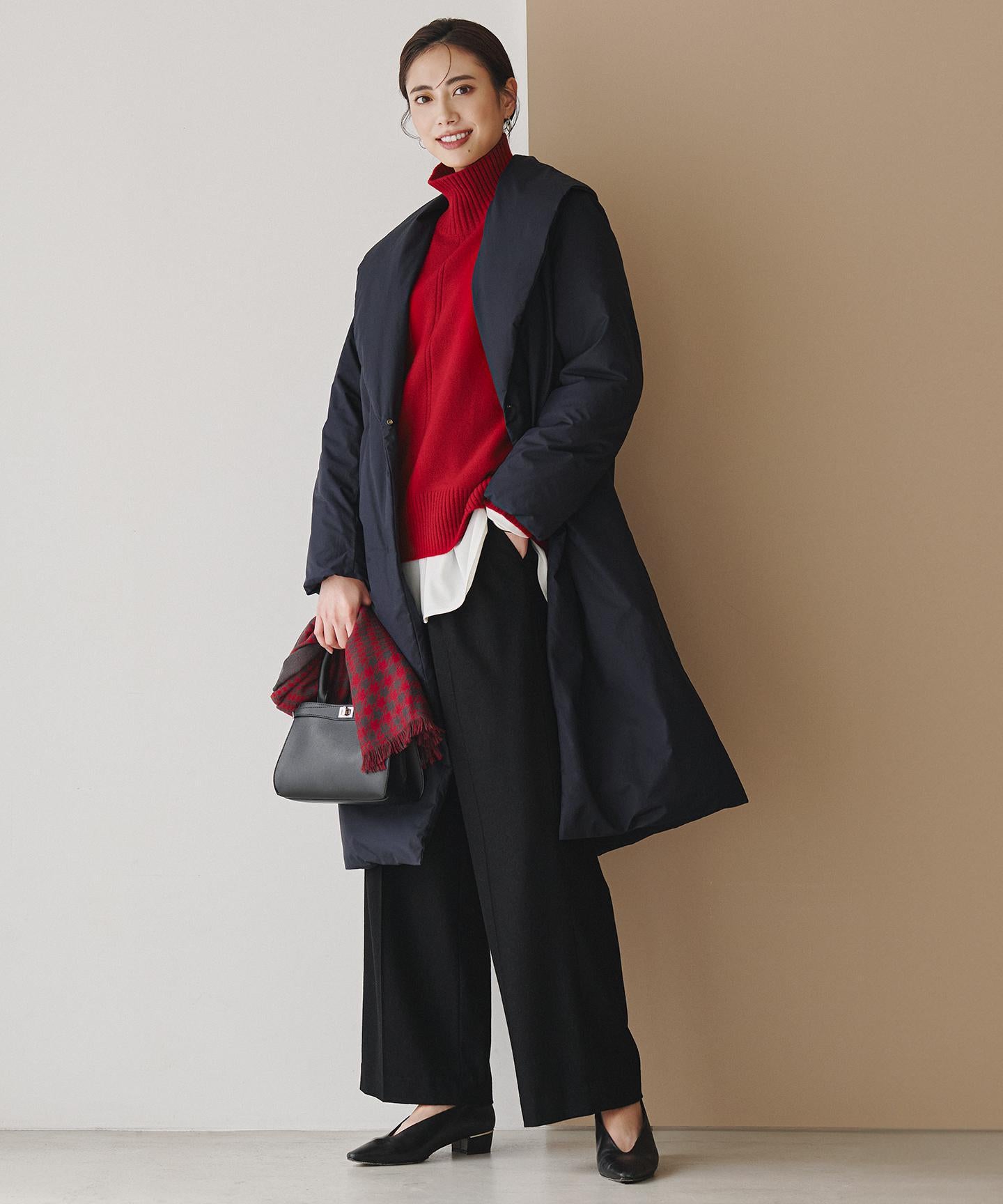 ウォッシャブルライトウール ストレートパンツ