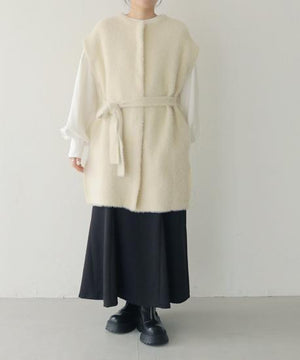 バイカラーテープシャギーニットベスト