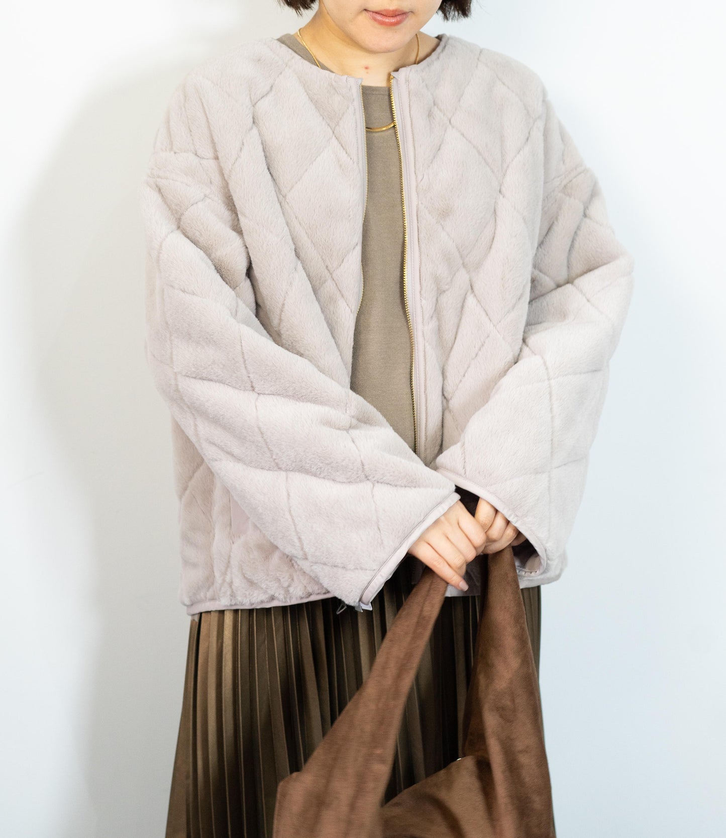 リバーシブルファーキルティングアウター