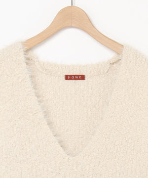 シャギーVネックニットベスト