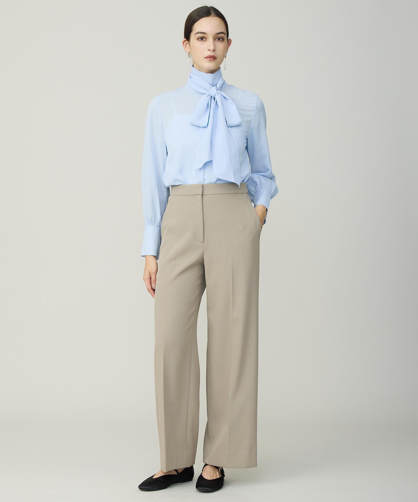 セルロースシルクビエラ ボウタイ付きブラウス