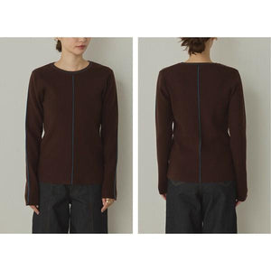 バイカラースリムニットプルオーバー