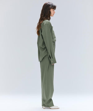 TERNES / 変形タックウールワイドパンツ