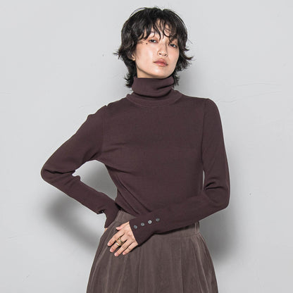 リブタートルニットプルオーバー≪手洗い可能≫