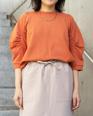 クルーネックボリュームスリーブカットソー