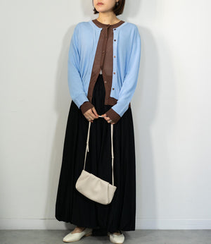 レイヤード風バイカラーカーディガン