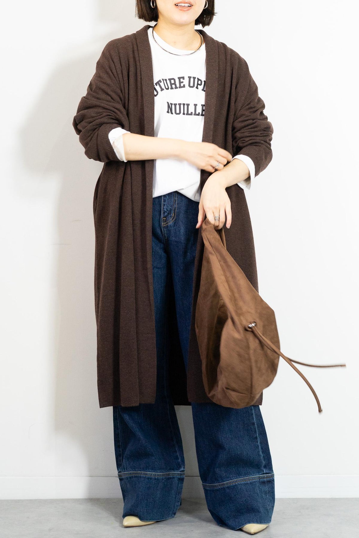 ロングニットカーディガン