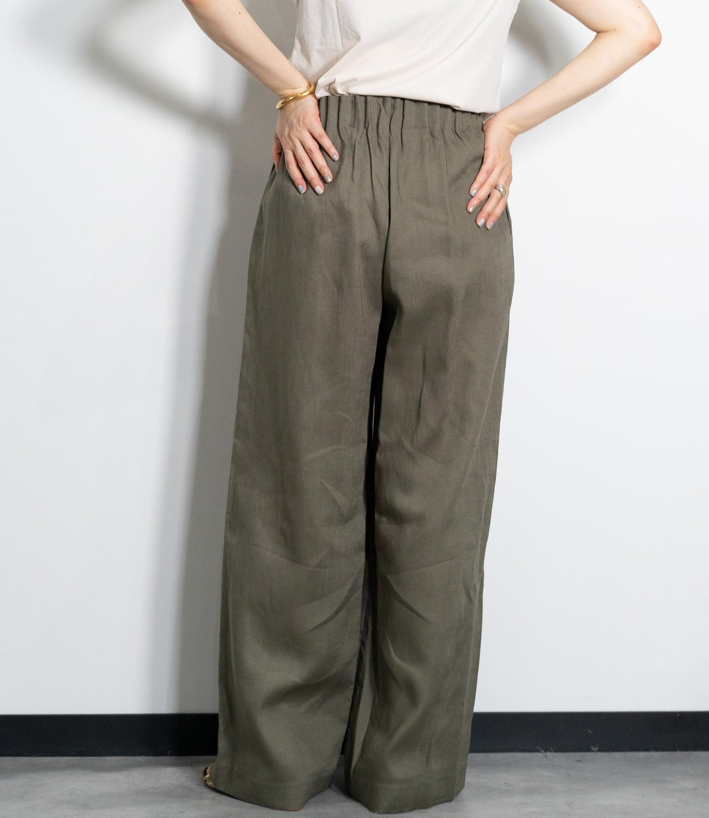 リネンミックスストレートパンツ