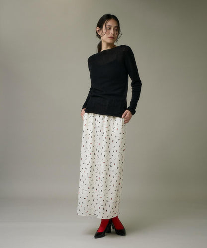 ブラッシュドットプリントスカート