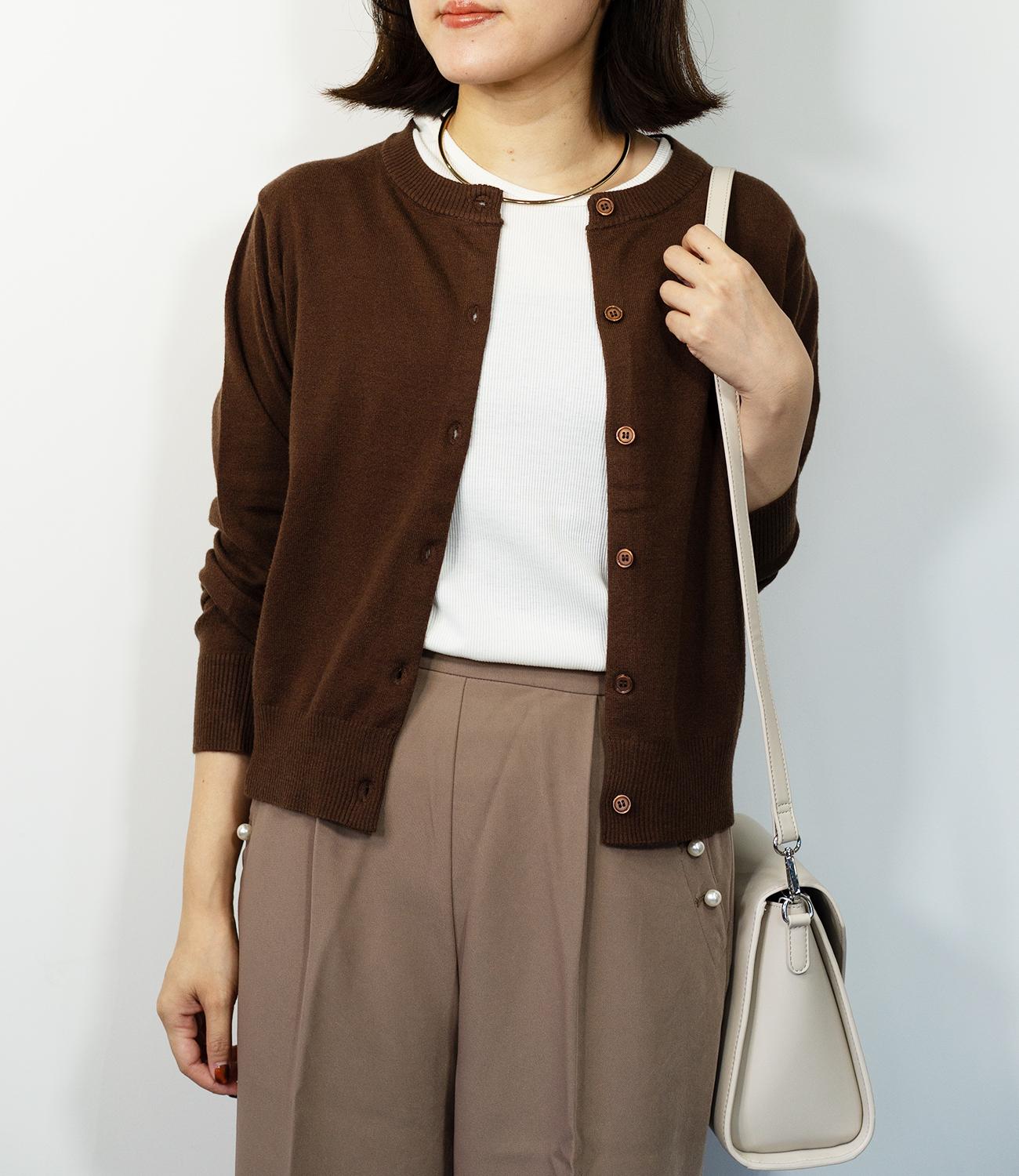 ふんわりタッチクルーネックカーディガン