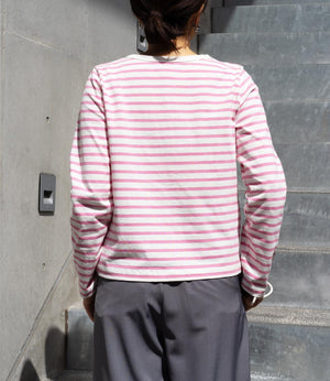 ボーダースナップカーディガン