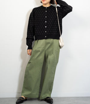 ドットニットブルゾンカーディガン