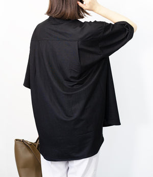 接触冷感バンドカラーシャツ