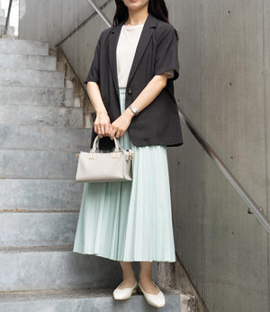 ストライププリーツフレアスカート