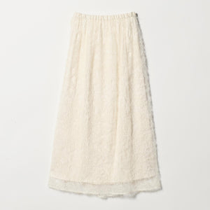シアー レース ギャザー スカート