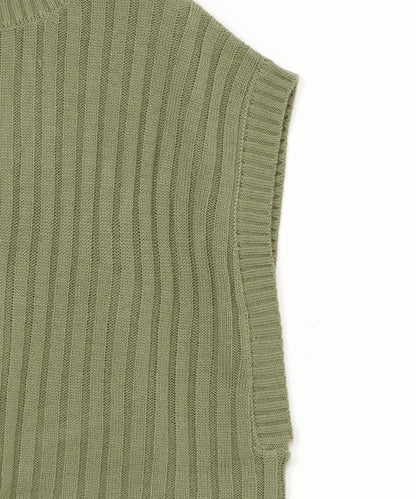 ワイドリブハイネックショートベスト