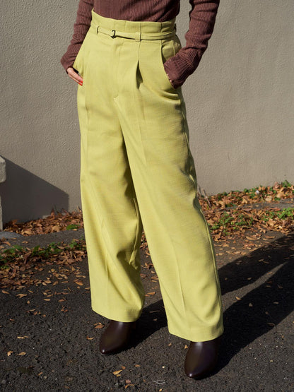 9分丈ハイウエストワイドパンツ