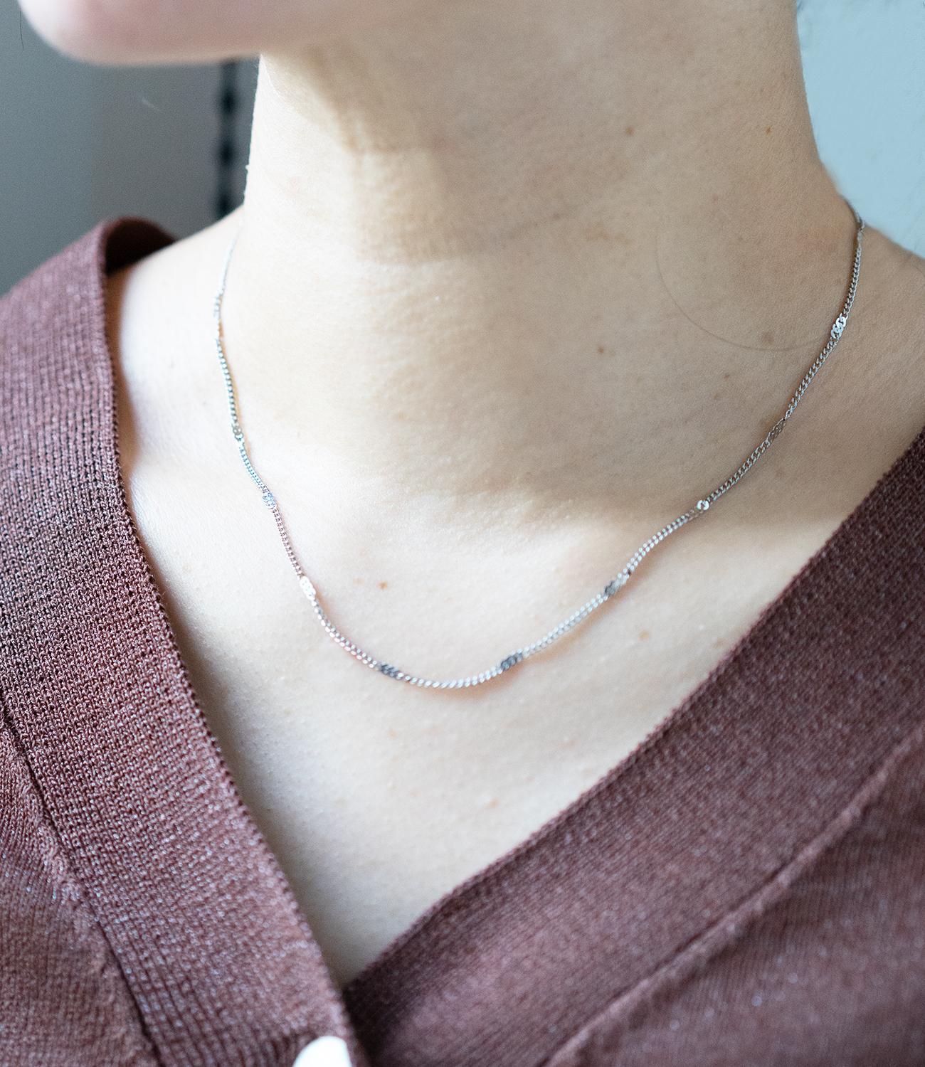 オーバルチェーンツインネックレス